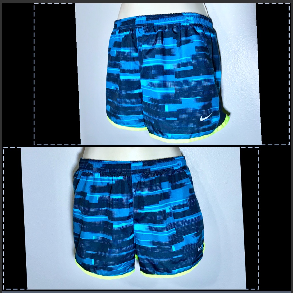 Euc Nike Blue & Green Athletic Shorts - M